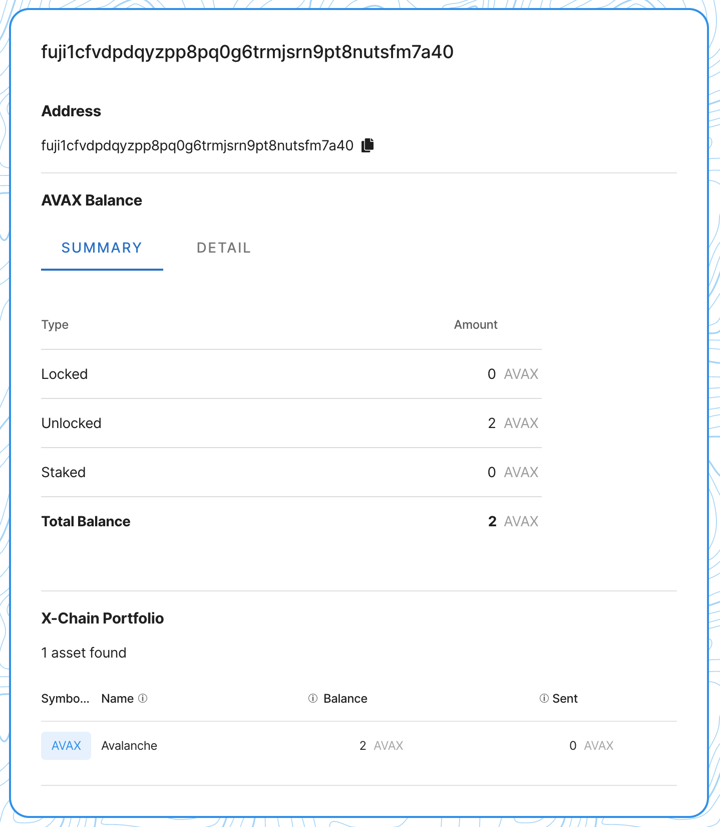 1st derived address balance