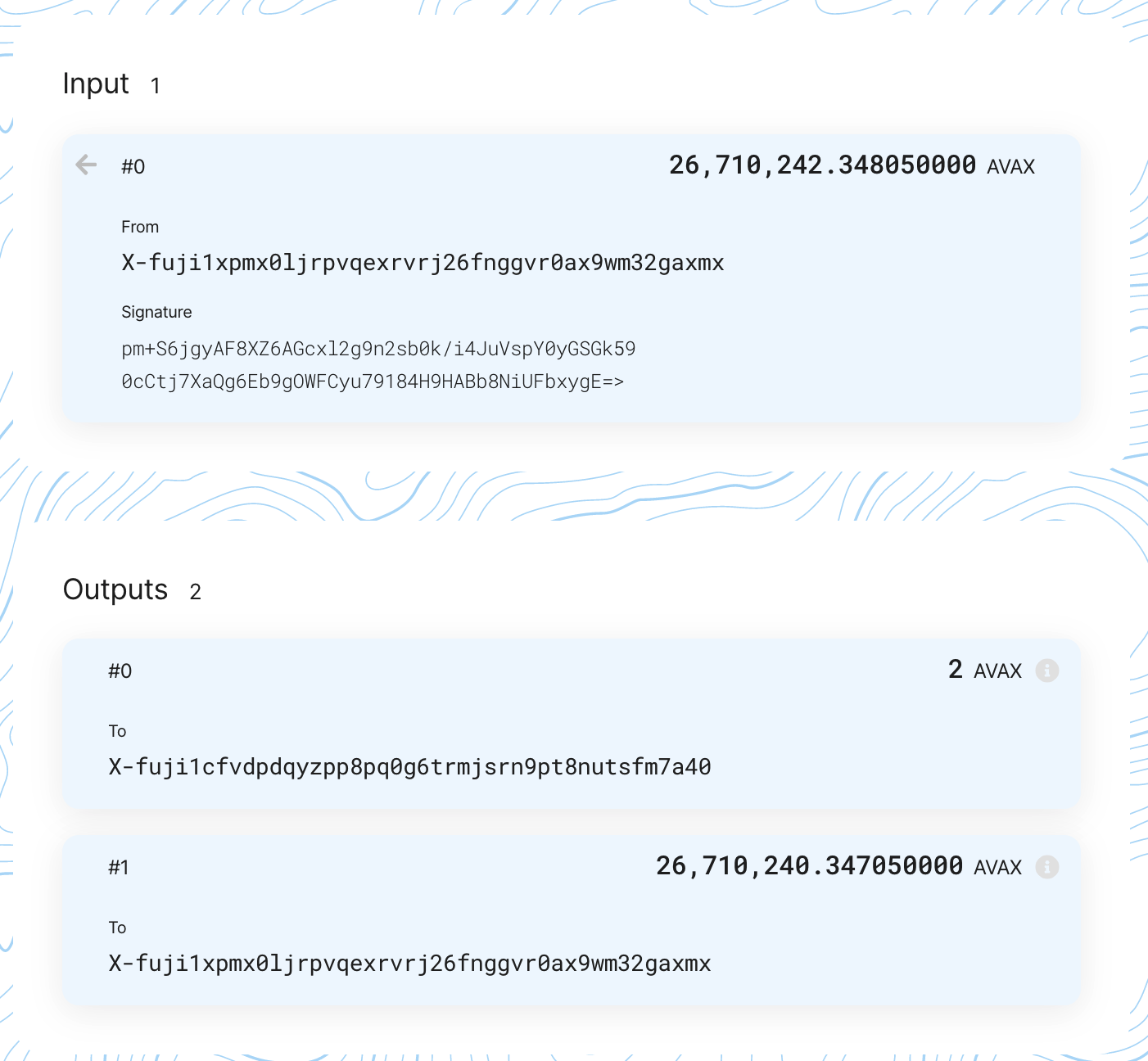 Input and Output details