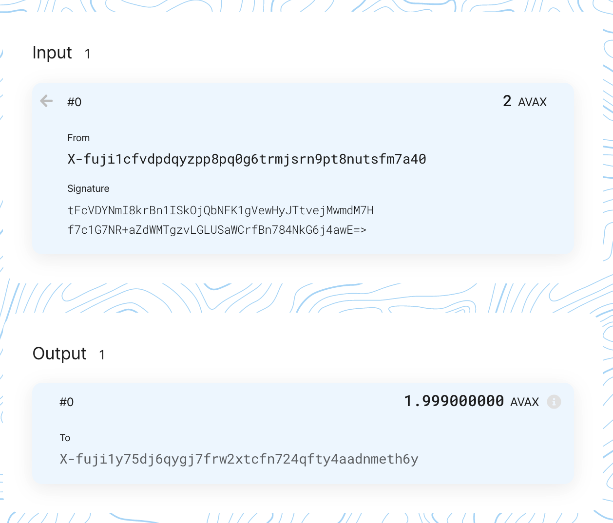 Input and Output details