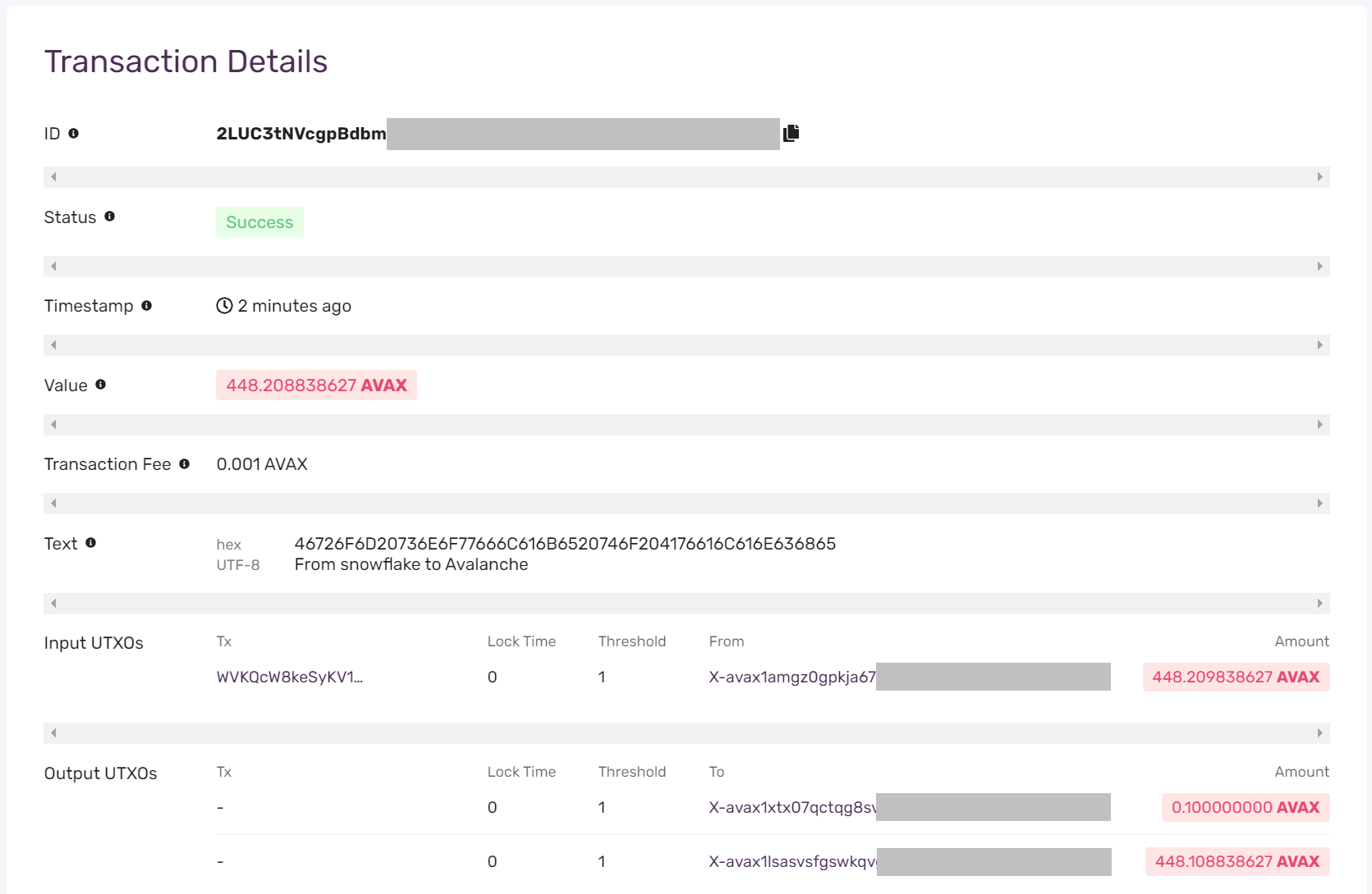 Transaction details