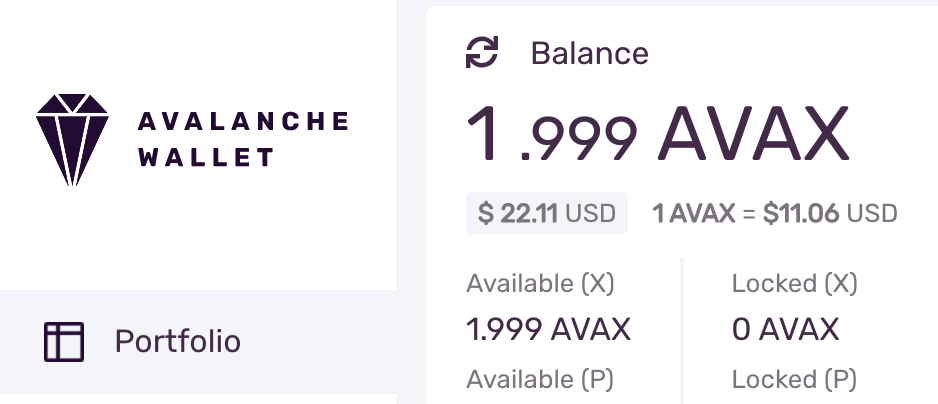 Web wallet balance